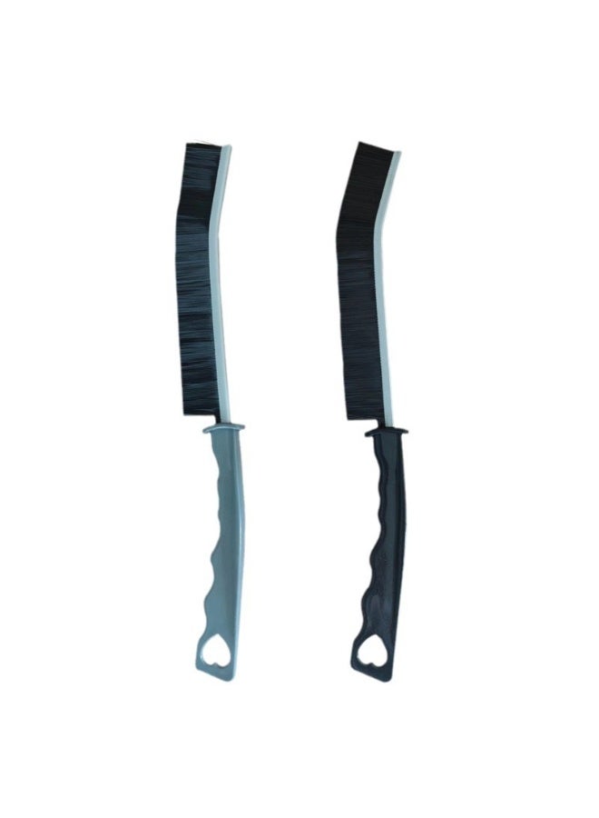 2 Pieces Gap brush toilet kitchen tile dead corner cleaning multi-functional window slit groove dust brush bristles Black - Image 1