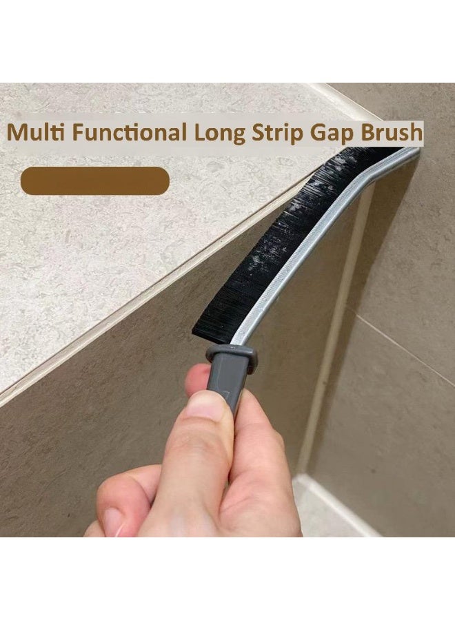 2 Pieces Gap brush toilet kitchen tile dead corner cleaning multi-functional window slit groove dust brush bristles Black - Image 2
