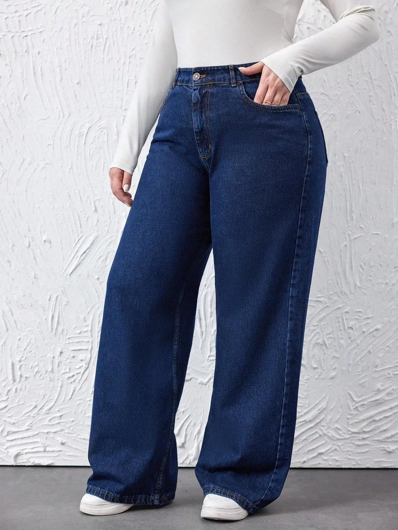 KOTTY Women's Oversized Wide Leg Blue Denim (Blue,34)-CCLADIESJEANS15XXL - Image 5