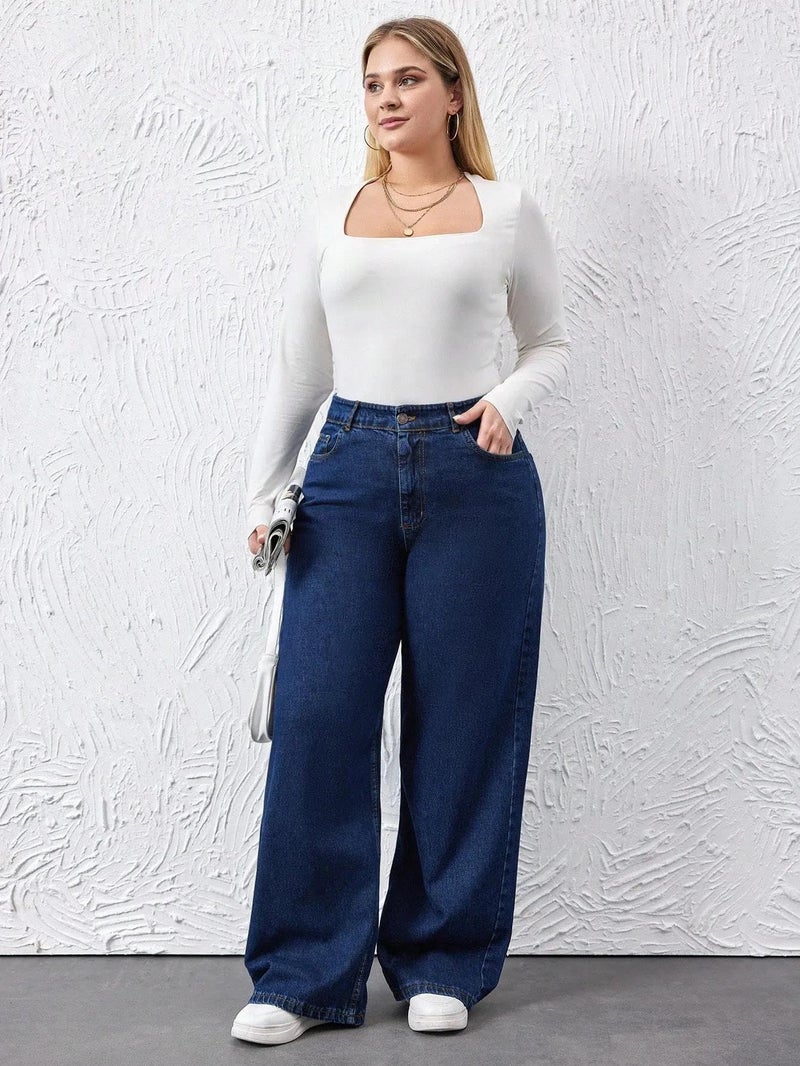 KOTTY Women's Oversized Wide Leg Blue Denim (Blue,34)-CCLADIESJEANS15XXL - Image 2