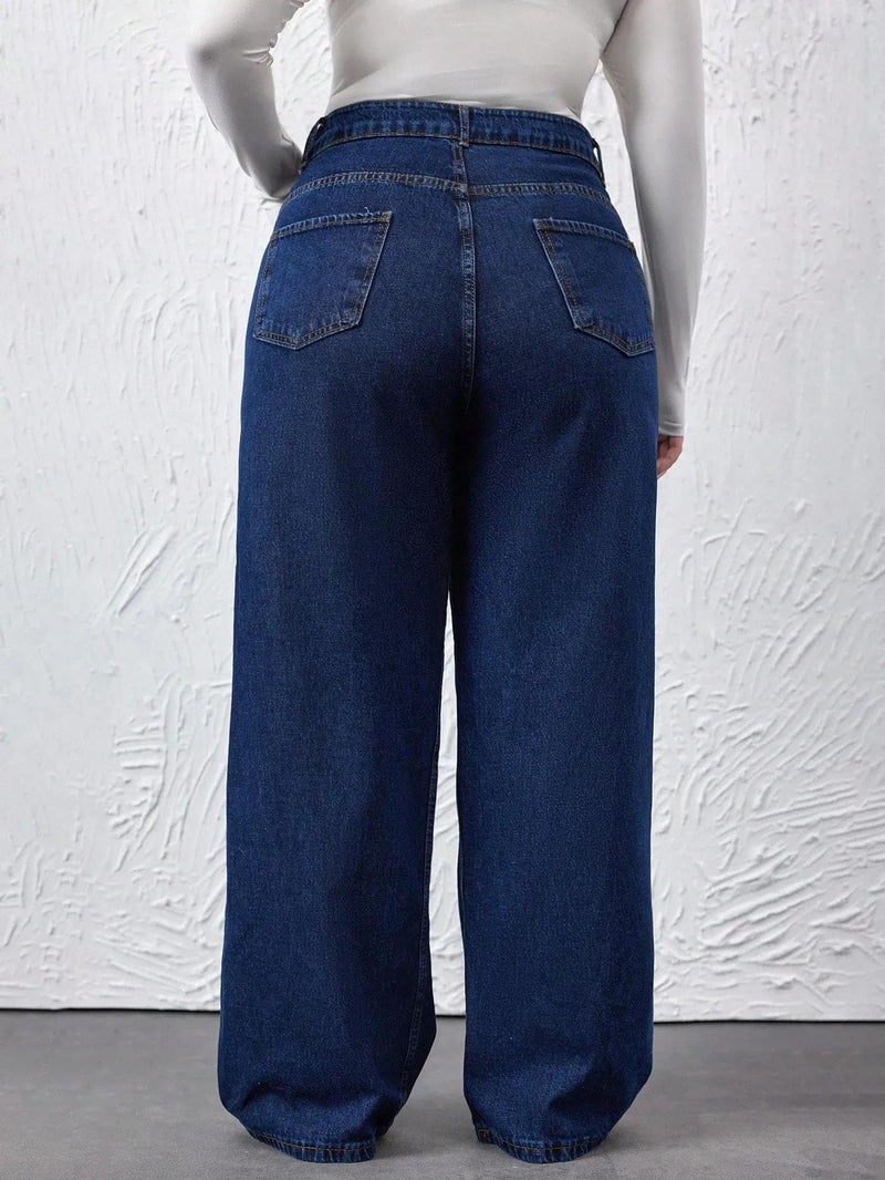 KOTTY Women's Oversized Wide Leg Blue Denim (Blue,34)-CCLADIESJEANS15XXL - Image 4