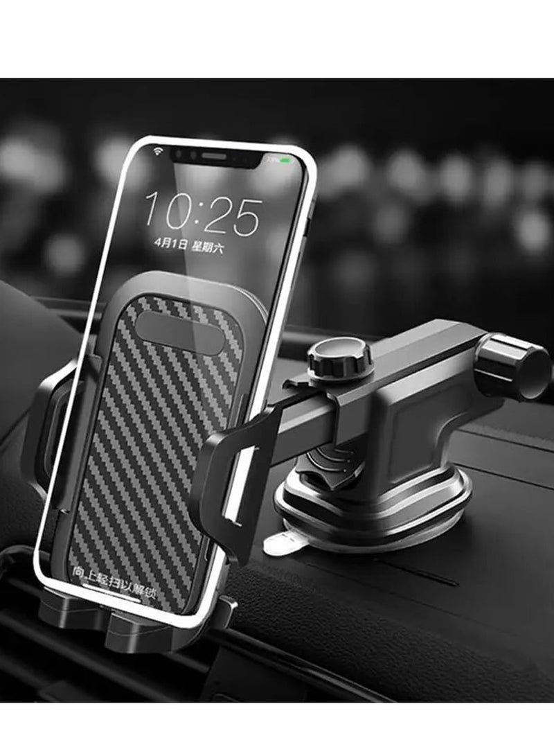 ELTRAZONE Universal 3-in-1 Car Phone Holder – Adjustable Mount for Dashboard, Windshield & Air Vent, Strong Suction Cup, Compatible with All Smartphones & Tablets - Image 3