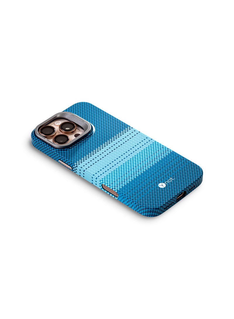 YNOT iPhone 16 Pro Max Kevlar Fiber Case with MagSafe and Stand - Dark Blue Carbon - Image 2