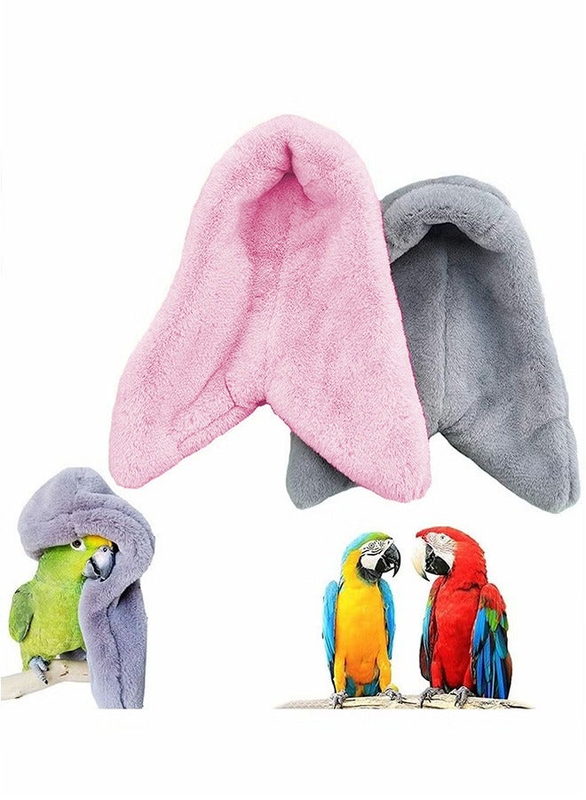 GMORO 2Pcs Plush Bird Tent, Parrot Toy, Comfortable Corner Hanging Warm Blanket Bird Nest Bird Bed, Bird Cage Hammock Warm Nest for Parrot Lovebirds Small and Medium Birds - Image 1