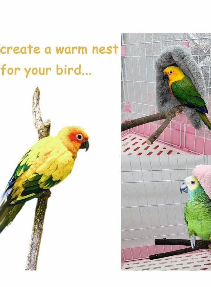 GMORO 2Pcs Plush Bird Tent, Parrot Toy, Comfortable Corner Hanging Warm Blanket Bird Nest Bird Bed, Bird Cage Hammock Warm Nest for Parrot Lovebirds Small and Medium Birds - Image 4