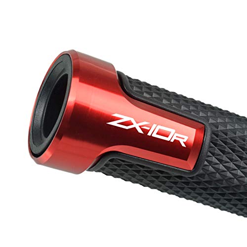 LANQIAN 7/8'' 22mm Motorcycle CNC Aluminum Powersports Handlebar Grips with Grip Ends for ZX-10R ZX10R SE Performance KRT for ZX-10RR ZX10RR Performance Red - Image 2