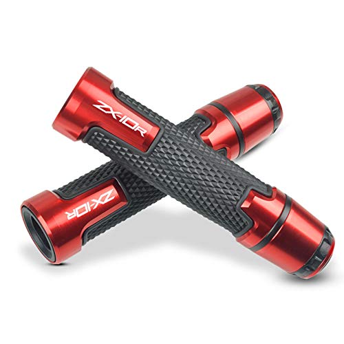 LANQIAN 7/8'' 22mm Motorcycle CNC Aluminum Powersports Handlebar Grips with Grip Ends for ZX-10R ZX10R SE Performance KRT for ZX-10RR ZX10RR Performance Red - Image 5