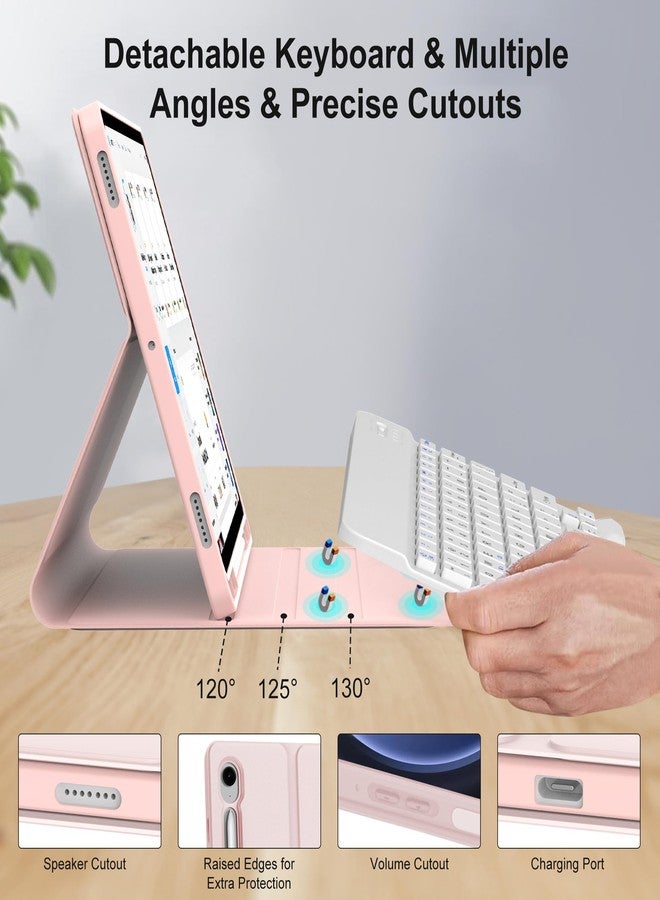 BORIYUAN Keyboard Case for Samsung Galaxy Tab S9 FE 5G 10.9"/S9 11" 2023 - Magnetic Detachable Wireless Bluetooth Keyboard, Smart Slim Folio Cover with S Pen Holder (Pink) - Image 3