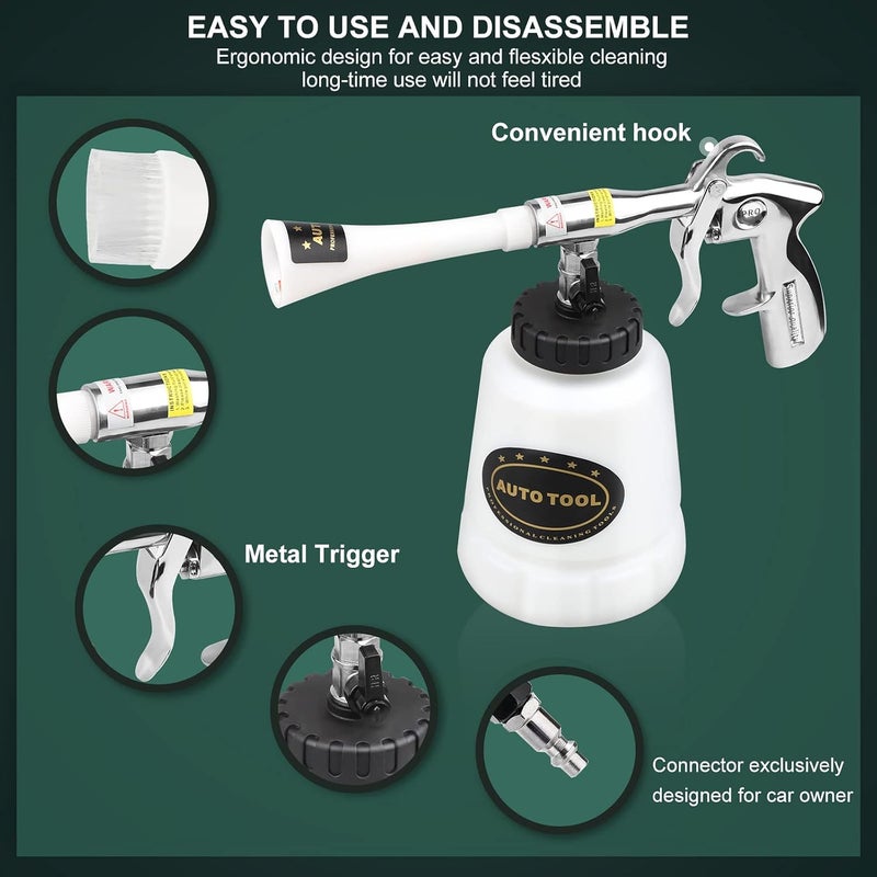 CPROSP High Pressure Car Cleaning Gun Jet Cleaner, Car Interior Cleaner Detailing Wash Gun, Wash Spray Bottle Nozzle with Metal Spinner - Image 5
