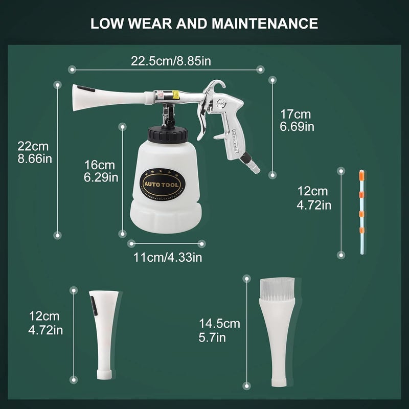 CPROSP High Pressure Car Cleaning Gun Jet Cleaner, Car Interior Cleaner Detailing Wash Gun, Wash Spray Bottle Nozzle with Metal Spinner - Image 2