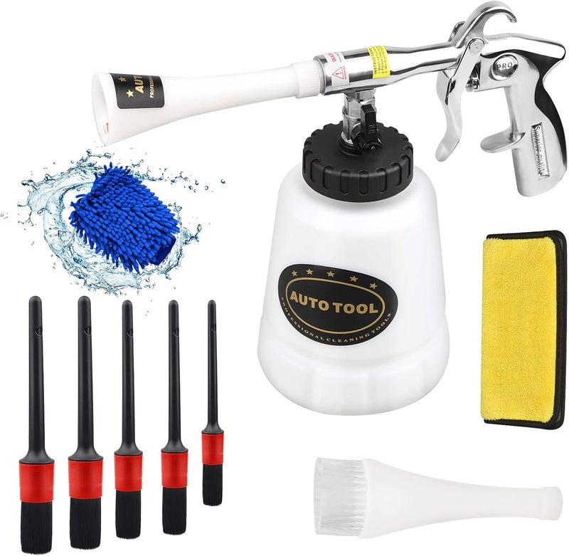 CPROSP High Pressure Car Cleaning Gun Jet Cleaner, Car Interior Cleaner Detailing Wash Gun, Wash Spray Bottle Nozzle with Metal Spinner - Image 1