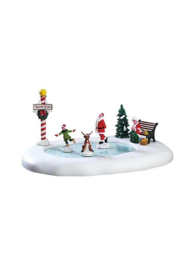 Lemax Village Collection Np B/O Ice Follies Rink, White, Red, Black, Green, Yellow - Image 2