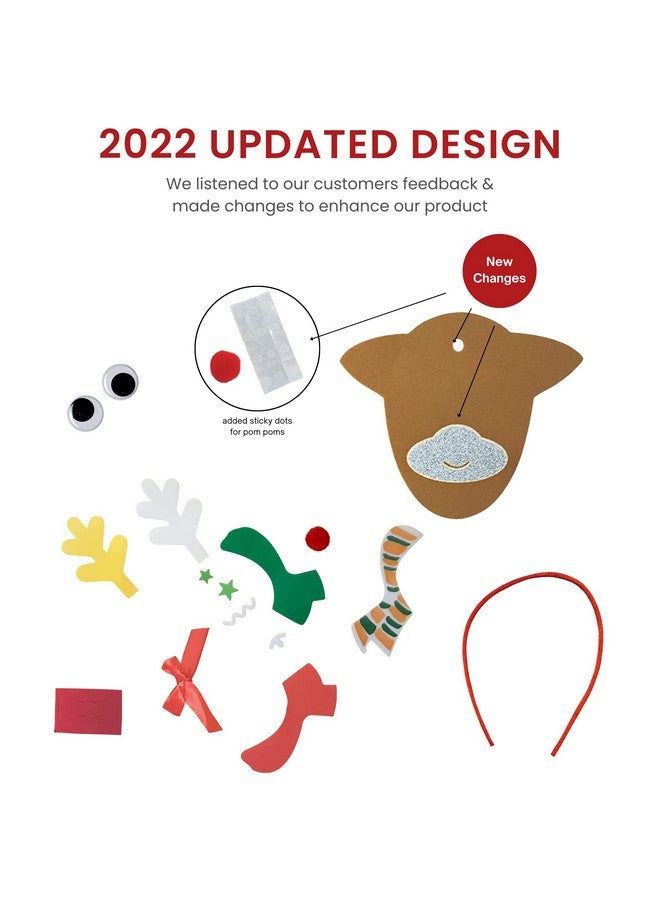 4E's Novelty Reindeer Christmas Ornament Craft For Kids (12 Pack) Updated Edition - Foam Bulk Arts And Crafts Kit For Kids Toddlers 4-8 Diy Craft Party Favor Activity Project - Image 4