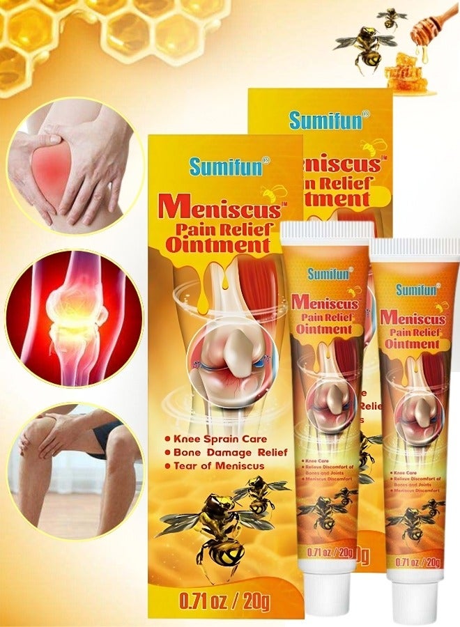 Sumifun عبوتان من كريم تخفيف آلام الغضروف والتهاب المفاصل للعناية بالركبة وكريم سم النحل لعلاج المفاصل 2x20g - Image 1