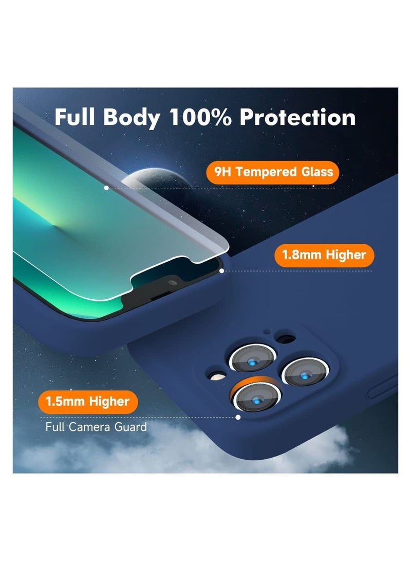 Silicone Magnetic Case for iPhone 12 Pro Max with 2 Pack Tempered Glass Screen Protector Magsafe Case  - Image 3