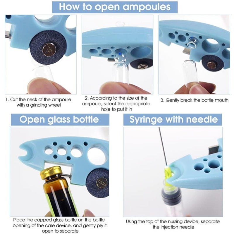 GLADBACK Ampoule Cutter with Replaceable Grinding Wheels, Ampoule Cutter for Doctors, Glass Bottle Cutter, Ampule Breaker, Suitable for Home Daily or Medical Use, Cut The Ampoule (Multicolor) - Image 4