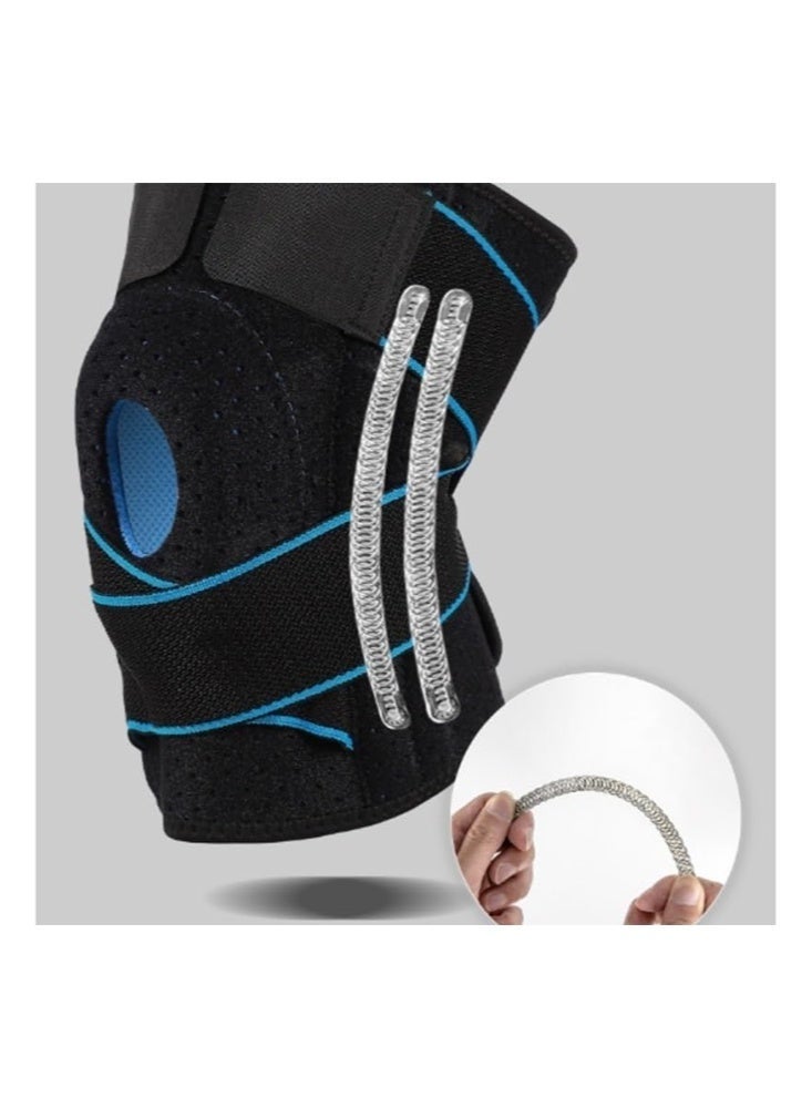 Knee Brace Support for Men & Women, 2 Pack Knee Support for Pain Relief, Adjustable Compression Knee Sleeve with Straps, Non-Slip Breathable Knee Pad for Gym, Running, Football & Daily Use (Black) - Image 4
