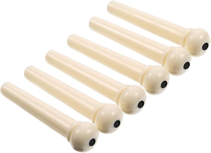 TecUnite 12 Pcs Acoustic Guitar Bridge Pins with Bridge Pin Puller Remover and Saddle Nut, Acoustic Guitar Replacement Parts and Accessories - Image 3