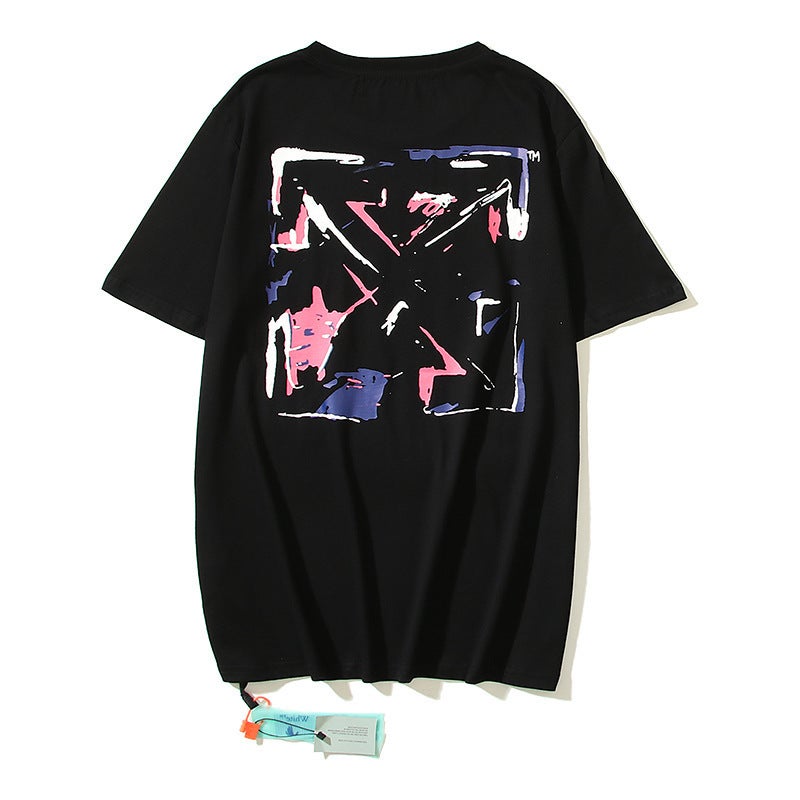 Trade Off Ow Monet Oil Painting Arrow T-Shirt Unisex Loose Couple'S Short-Sleeve Trendy 19Ss - Image 3