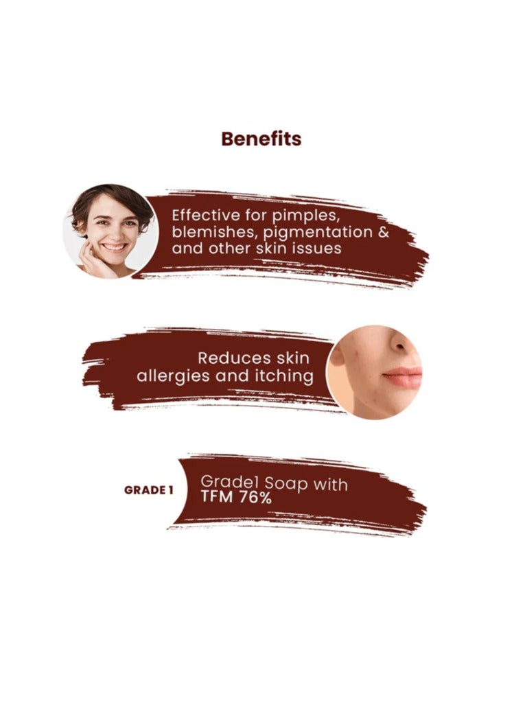 dhathri Oushadha Raktha Chandan Soap For Pimple & Blemish Free Radiant Skin With Red Sandalwood Extract 75 Grams - Image 4