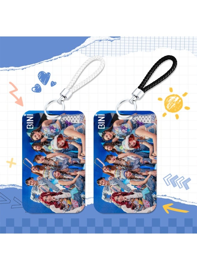 NIBEMINENT 1 - Piece BINI Kpop Photo Card Holder Pendant Key Chain ID Badge Holder ID Card Holder Photo Card Protector for School ID Office ID Access Card for Women Girls 