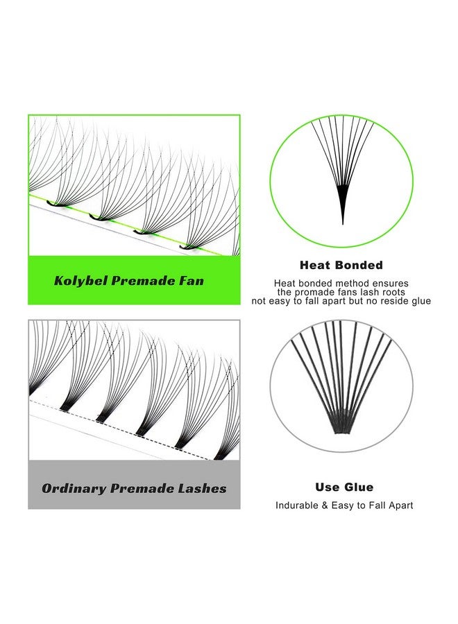 500 Premade Fans Eyelash Extensions 815Mm Mixed Length Promade Lash Fans C;D Curl Premade Fans Pointed Thin Base Handmade Volume Premade Lash Extensions Fans(10D,0.07D815Mm)