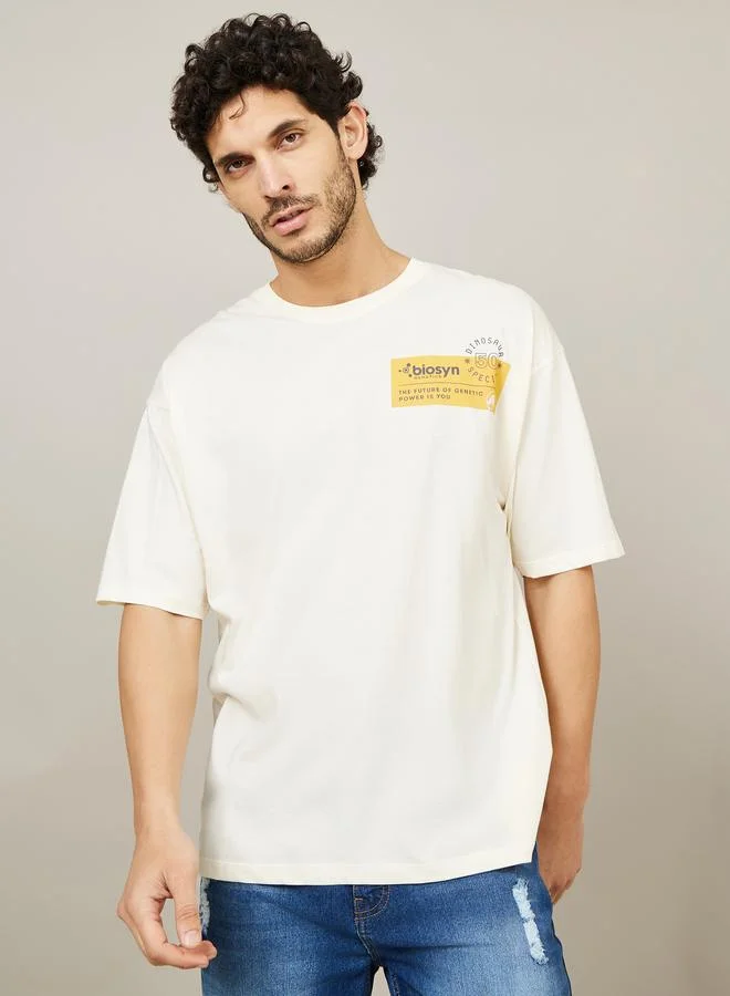 Styli Jurassic Park Character Back and Front Print Boxy T-Shirt