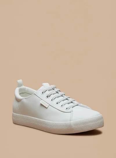 MISSY Missy Solid Low Ankle Sneakers with Lace-Up Closure