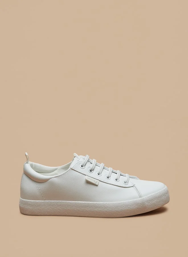 MISSY Missy Solid Low Ankle Sneakers with Lace-Up Closure