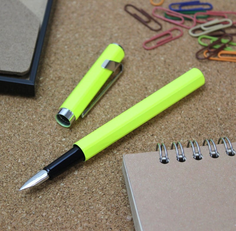 Caran d'Ache Medium Fountain Pen, Medium Point, 849 0840-470, Fluorescent Yellow, Dual Use, Genuine Imported - Image 2