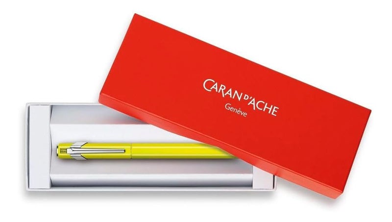 Caran d'Ache Medium Fountain Pen, Medium Point, 849 0840-470, Fluorescent Yellow, Dual Use, Genuine Imported - Image 3