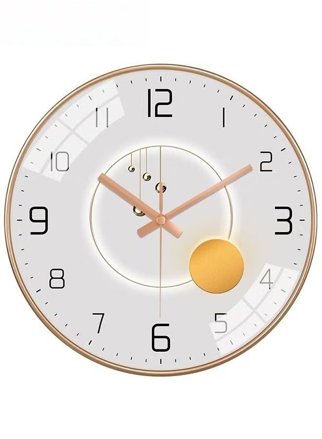 EETU 12 Inch Wall Clock, Silent Non-Ticking Wall Clock Glass Round Clocks Modern Quartz Clock, Modern Decorative Wall Clocks for Home Living Room Bedroom Kitchen - Image 1