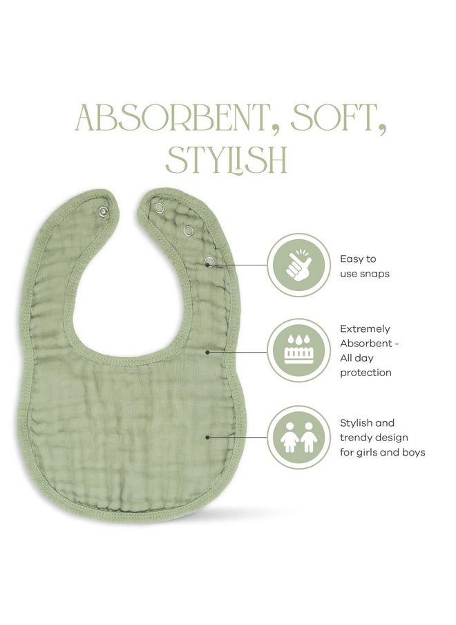Comfy Cubs - Comfy Cubs Muslin Baby Bibs, Drool Bibs, Adjustable with Easy Snaps, Teething & Drooling, Absorbent Bibs for Boys & Girls - Image 1