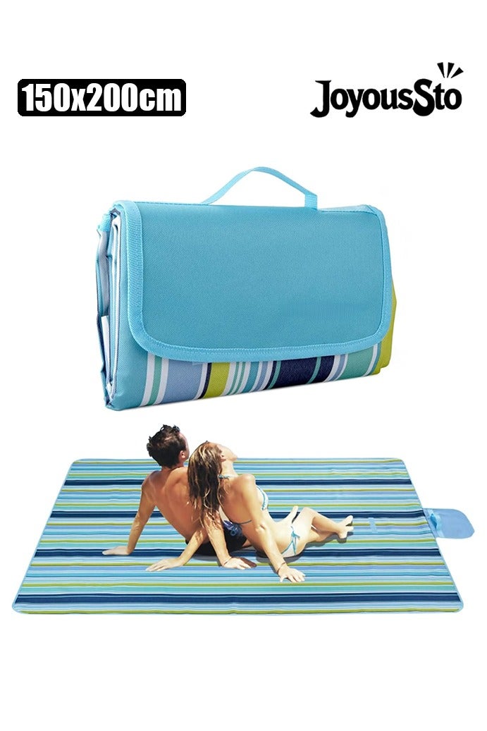 JoyousSto Large Picnic Blankets Beach Blanket 150*200cm Outdoor Waterproof, 600D Oxford, Washable Foldable Portable, Lightweight, Sandproof, Beach Mat, Camping, Party, Park - Image 1