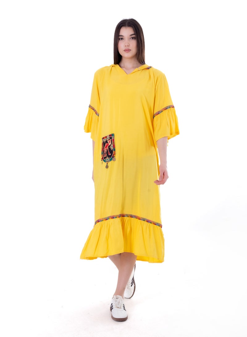 BEBO Women's short printed long sleeve dress, free size, suitable for weight from 60 to 85 kg approximately  - Image 1