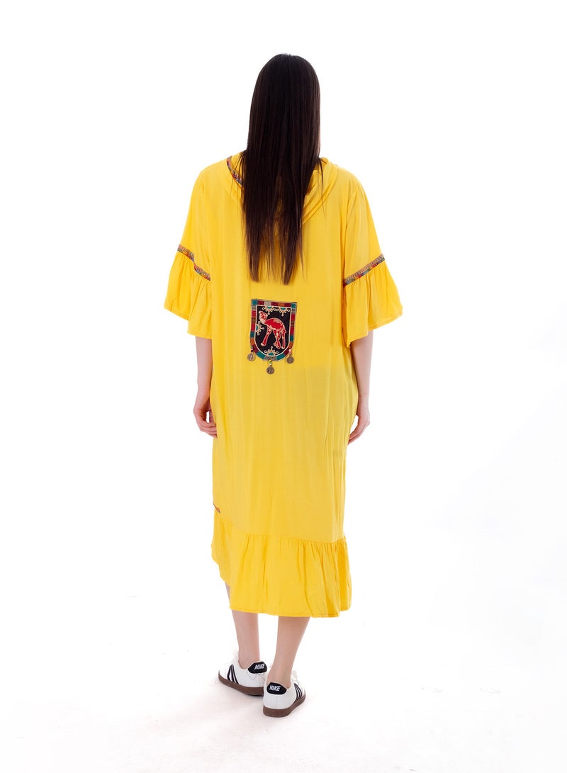 BEBO Women's short printed long sleeve dress, free size, suitable for weight from 60 to 85 kg approximately  - Image 2