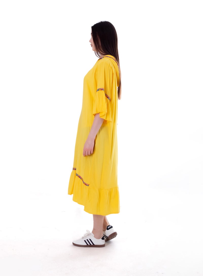 BEBO Women's short printed long sleeve dress, free size, suitable for weight from 60 to 85 kg approximately  - Image 3