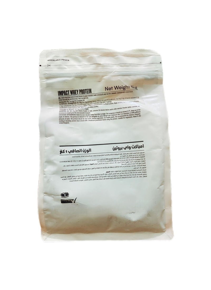 Myprotein Impact Whey Protein For Muscle Maintenance And Growth 1 kg Dark Chocolate And Salted Caramel Flavour  - Image 3