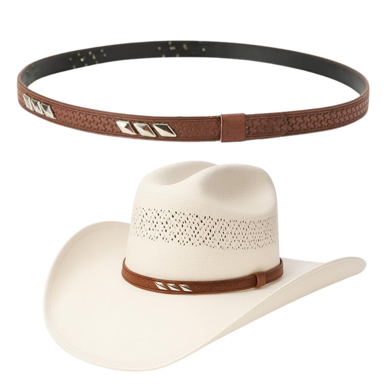 Gamboa Hat Bands for Cowboy and Cowgirl Western Accesories for Men and Women Leather Style Hat Belt Band - Image 3
