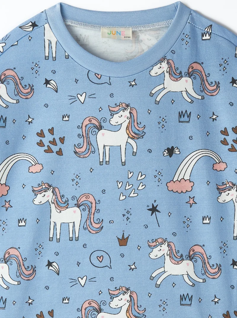 جون Girl Printed Shorts T-Shirt Set