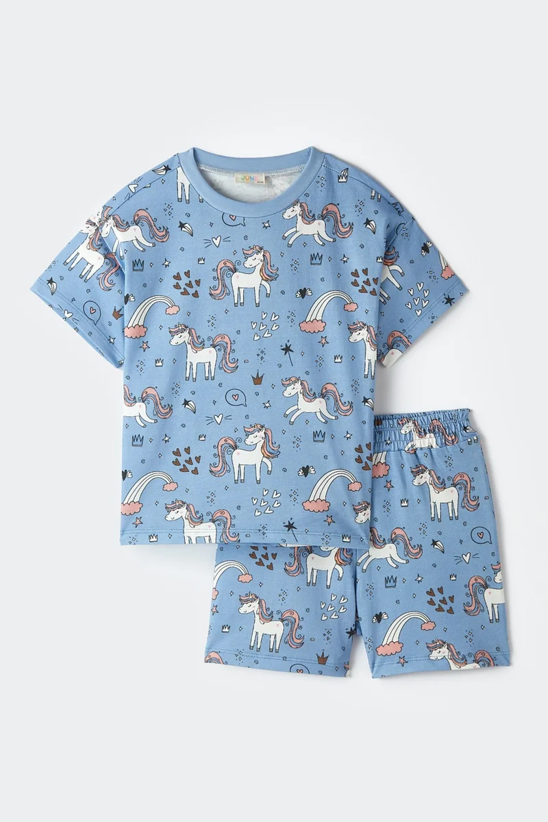 جون Girl Printed Shorts T-Shirt Set