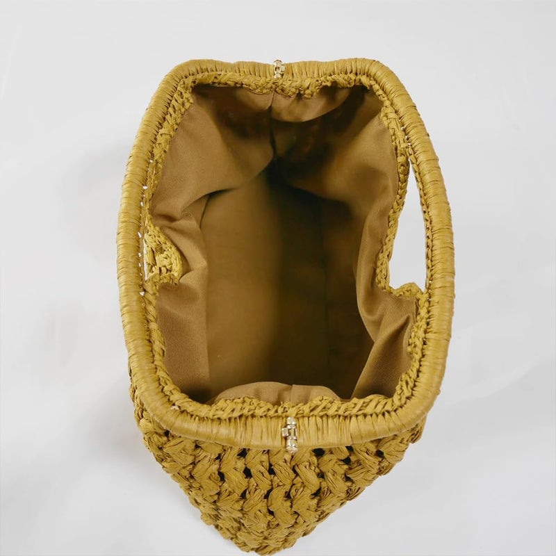 CUXVA Large Straw Clutch Bag for Women Summer Satchel Purse Fashion Woven Top Hanlde Handbags for Beach Vacation - Image 5