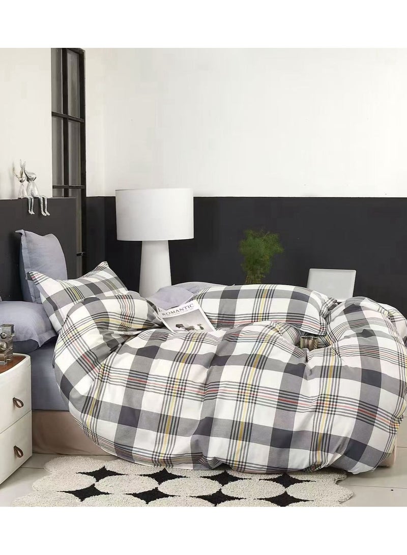 Duoduo home غطاء لحاف عالي الجودة 100% قطن، حجم كينغ، مجموعة 6 قطع مع غطاء لحاف 220*240 سم وشيت ملائم و4 أغطية وسائد - Image 1