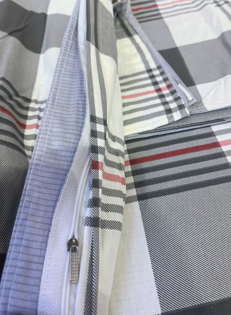 Duoduo home غطاء لحاف عالي الجودة 100% قطن، حجم كينغ، مجموعة 6 قطع مع غطاء لحاف 220*240 سم وشيت ملائم و4 أغطية وسائد - Image 2