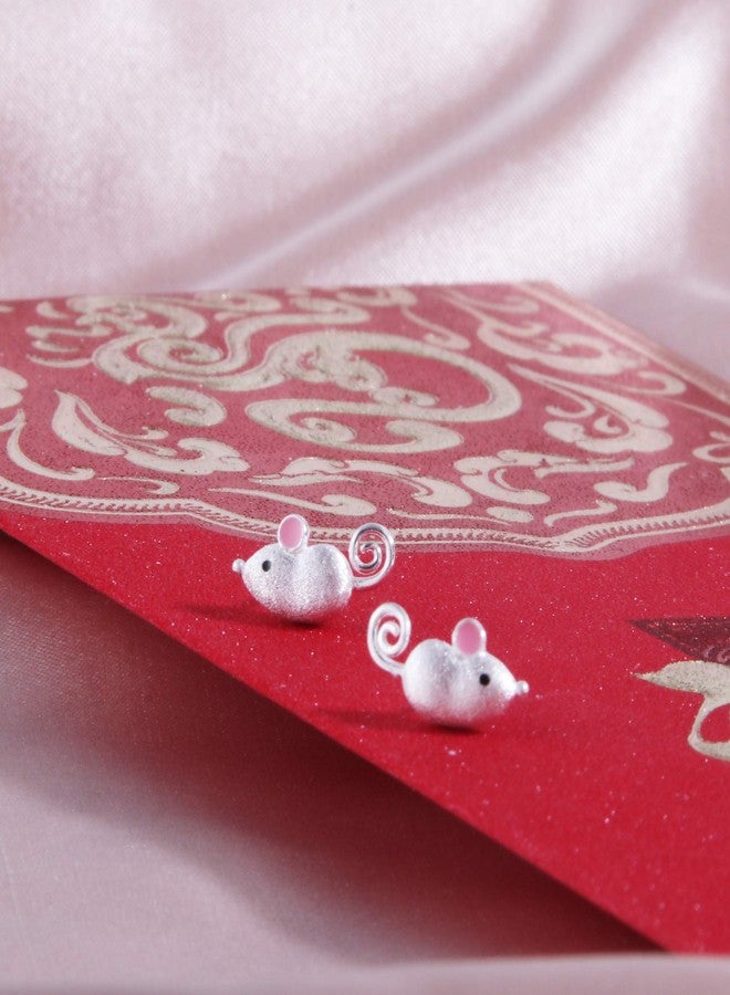 Helen de Lete The Rat Year Lucky Mouse S925 Sterling Silver Stud Earrings for Women - Image 4
