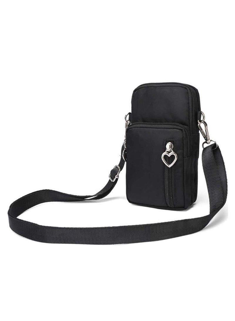Cotton Woven Crossbody Phone Pouch for iPhone 11 Pro Max and Samsung Galaxy S10 Plus - Image 1