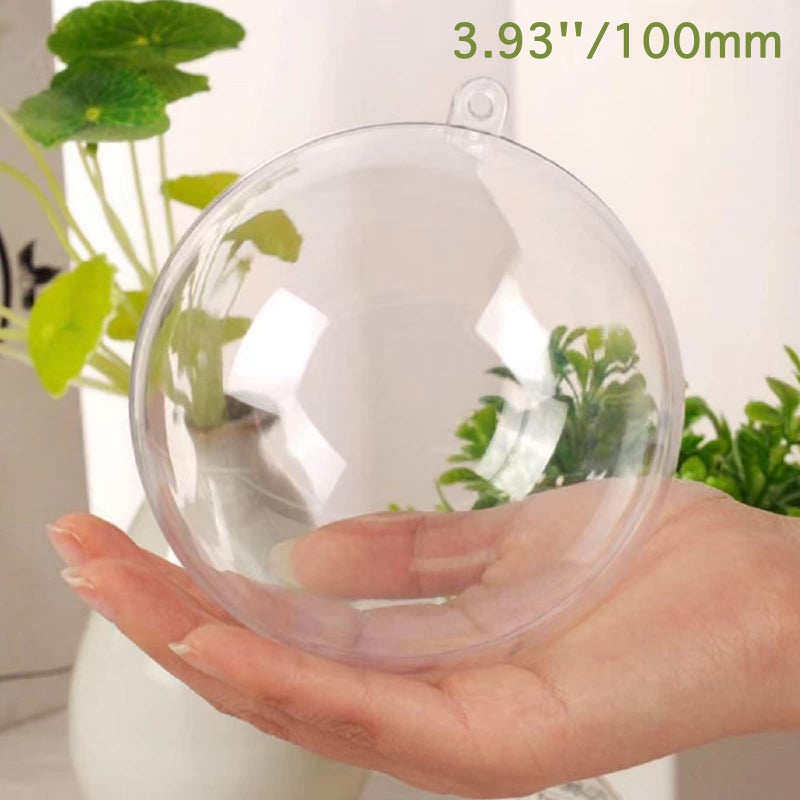 LYLYFAN 20 Pack Clear Plastic Fillable Ornament Ball 3.93''/100mm for Christmas Holiday  Wedding Party Home D?cor - Image 2