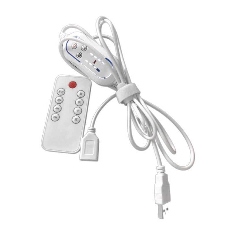 6 Leaves 5V USB Ceiling Fan Accessory Kit Camping Tent Air Cooler Timer and Remote Controller Set for Outdoor Dormitory Home Bed - Image 1