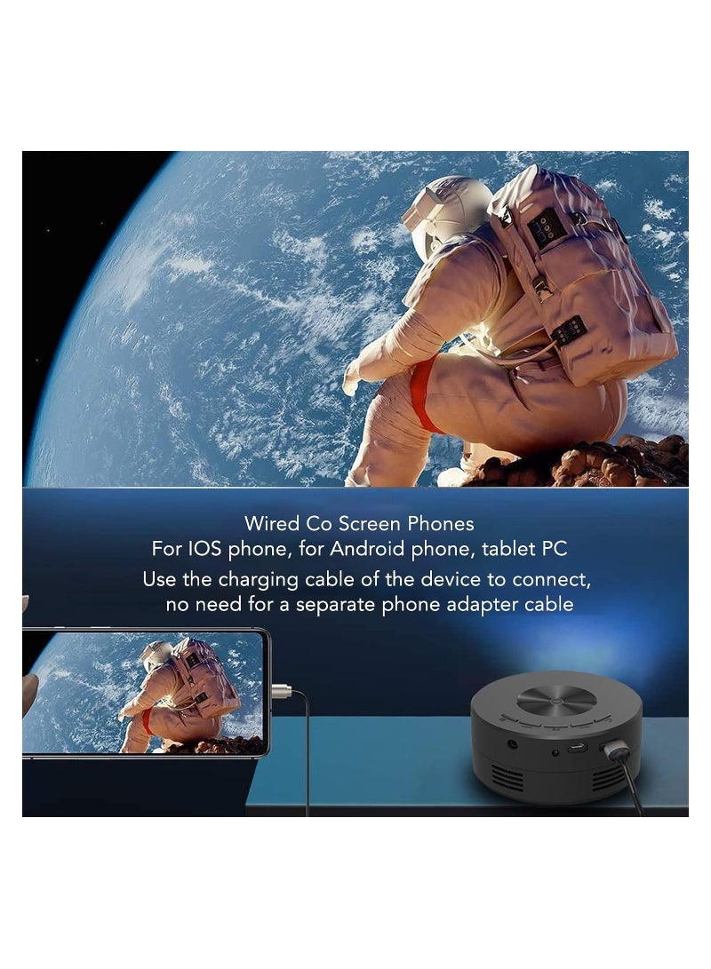 SYOSI Mini Video Projector, Portable LED Projector, with Phone Same Screen for Smartphone Tablets, Home Theater Movie Projector for Kids Child Gift, Support Mobile Power, Home Outdoor Video Projector - Image 3