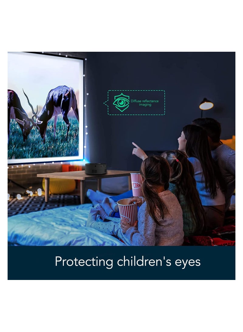 SYOSI Mini Video Projector, Portable LED Projector, with Phone Same Screen for Smartphone Tablets, Home Theater Movie Projector for Kids Child Gift, Support Mobile Power, Home Outdoor Video Projector - Image 2